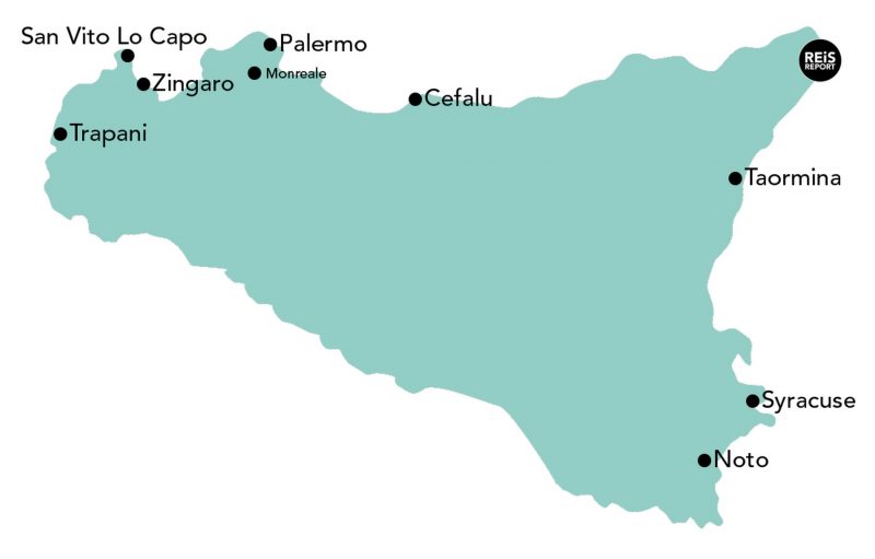 sicilie rondreis kaart