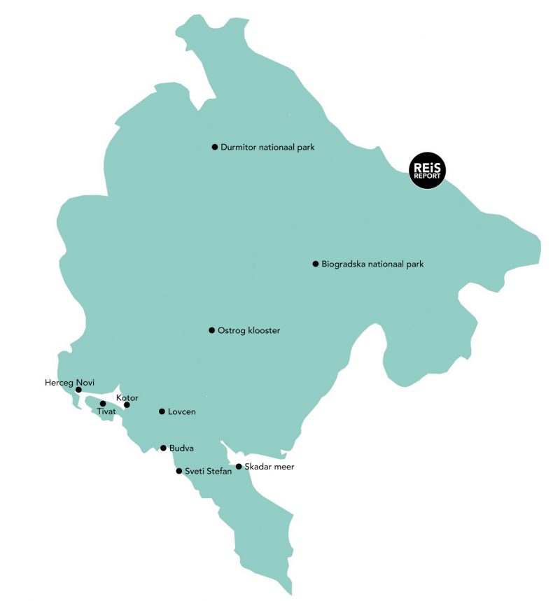 montenegro route kaart