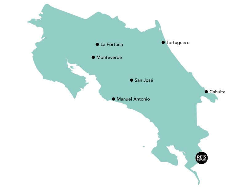 costa rica kaart rondreis