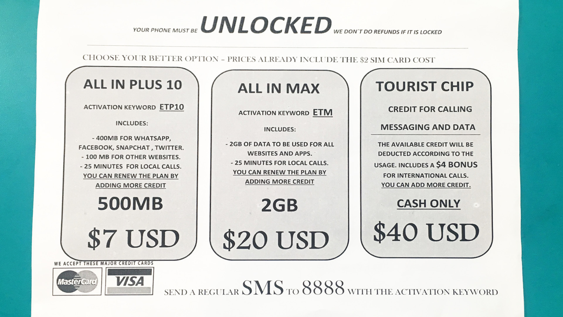 costa rica simkaart vliegveld